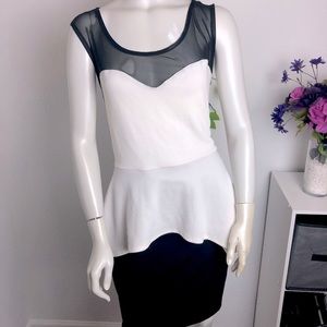 Black and White Peplum Dress
